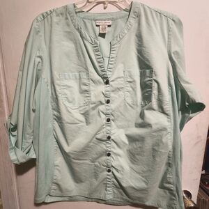 Mint fishing-style shirt